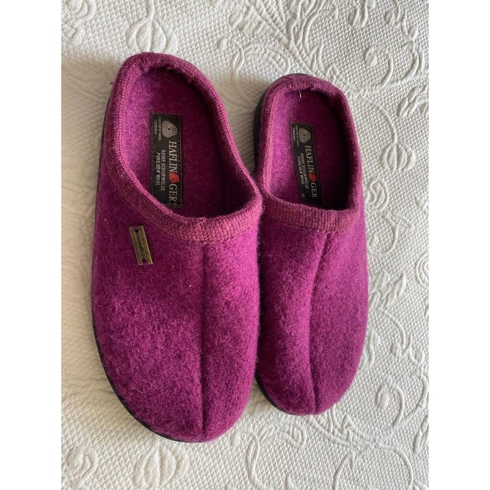 Haflinger Purple Pure New Wool Slippers Women's Size 40 US 9 s5